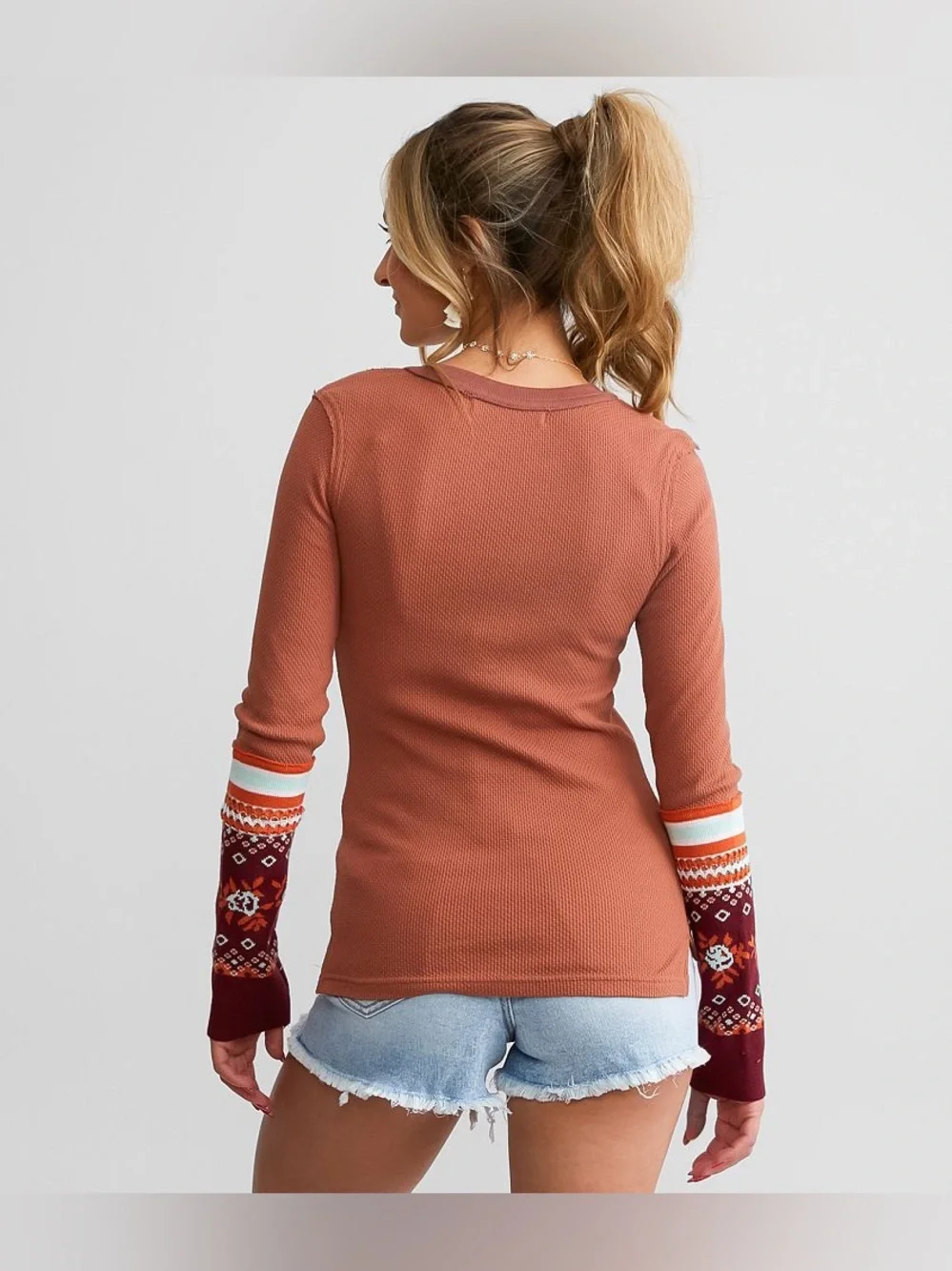 Free People Mikah Notch Neck Top Size XL